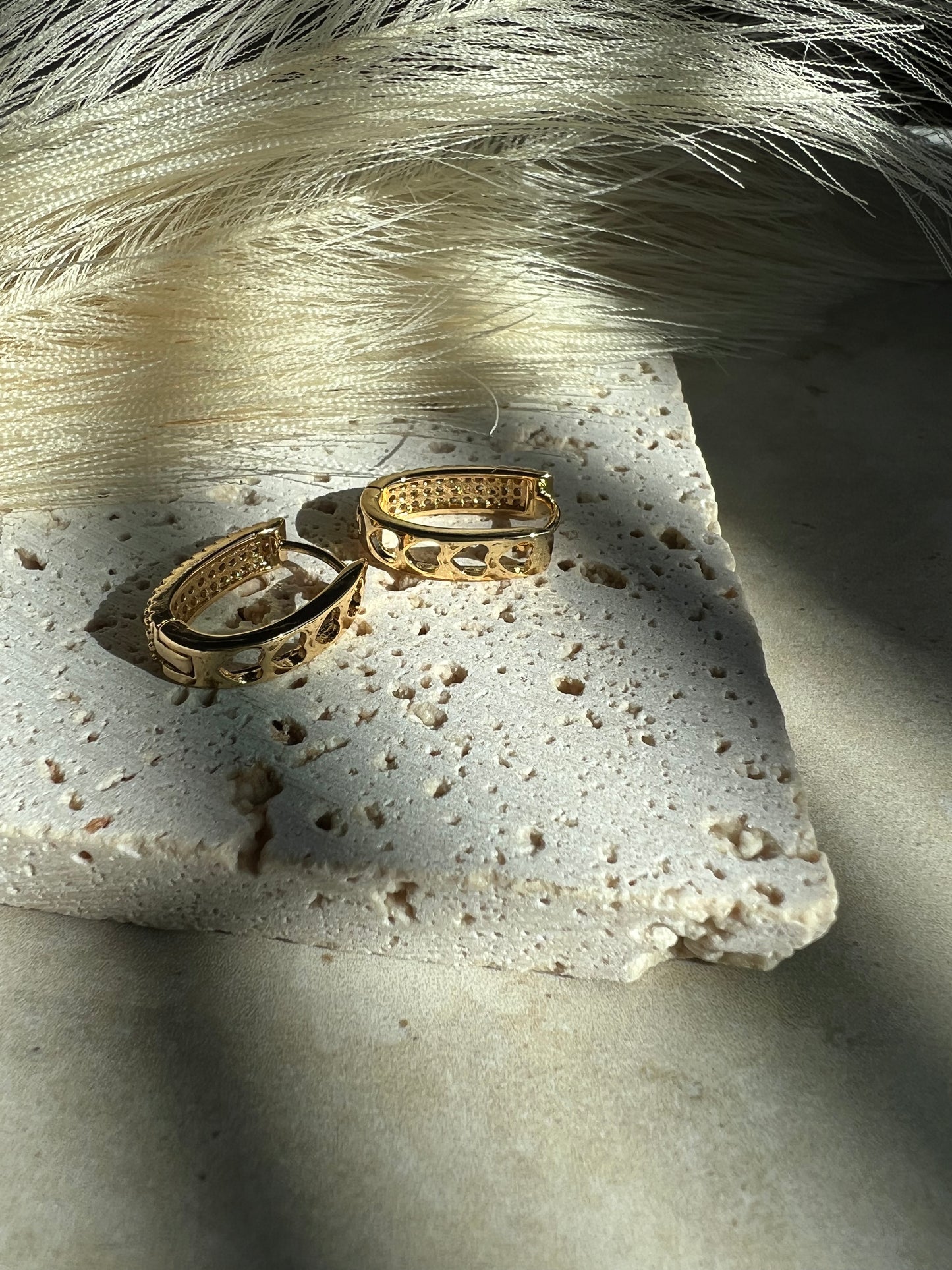 Golden hearts earrings