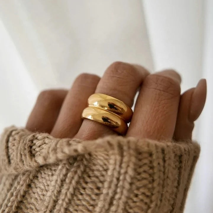 Gold chunky rings