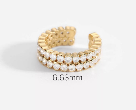 Double stacked "diamond" ring