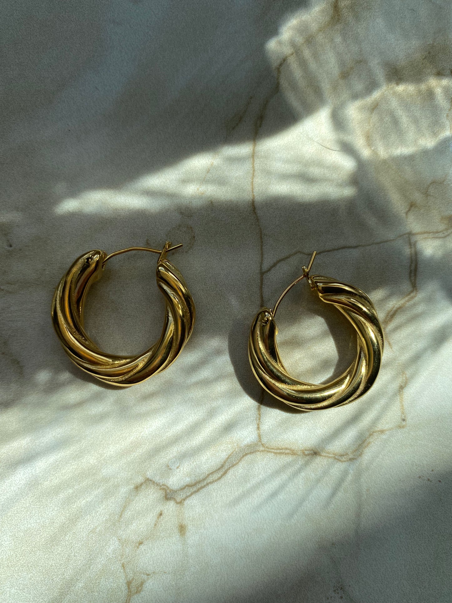 Golden love earrings