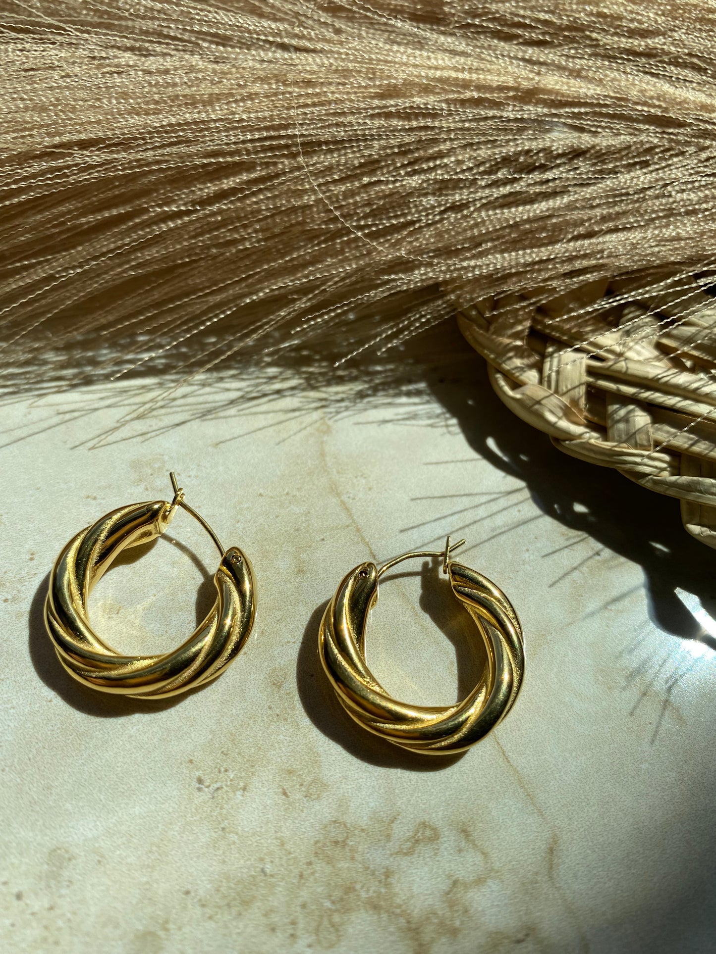Golden love earrings