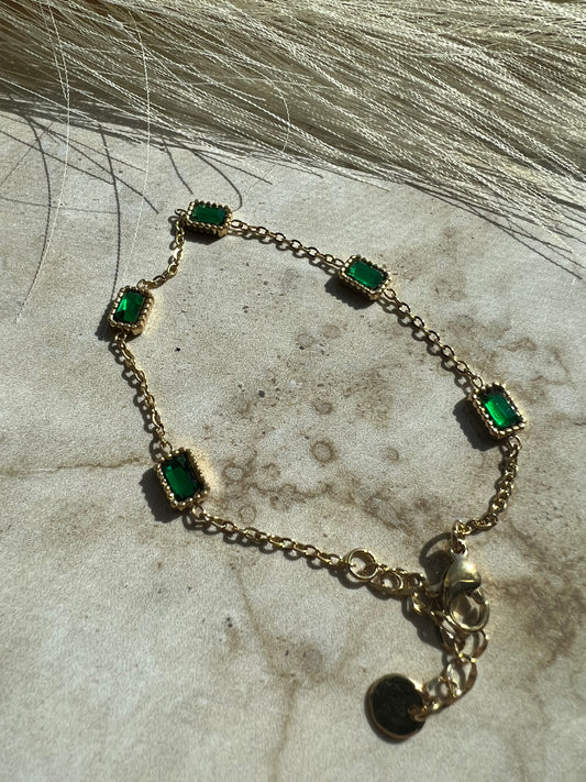 Minimal emerald bracelets